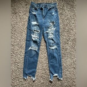 American Eagle Outfitters Ripped Blue Skinny Jeans